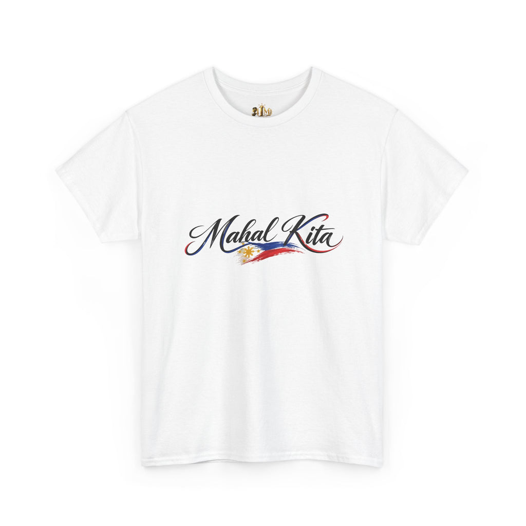 Mahal Kita Filipino Pride Tee — Script Love Shirt with Philippine Flag Accent