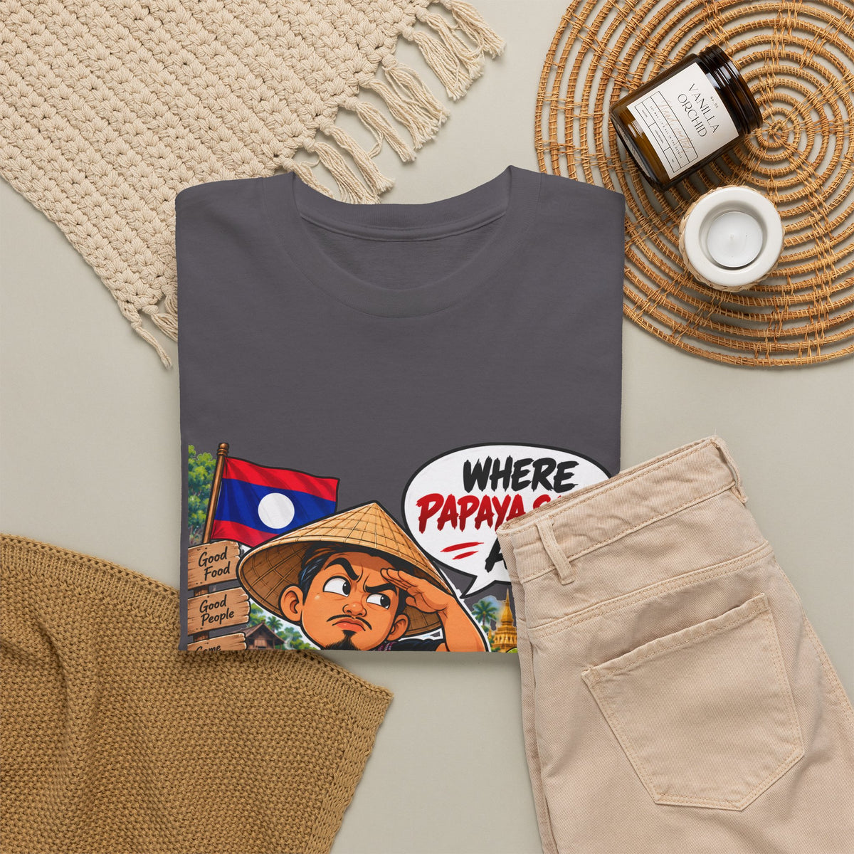 Laotian Papaya Salad T-Shirt – "Where Papaya Salad At?" Novelty Foodie Tee