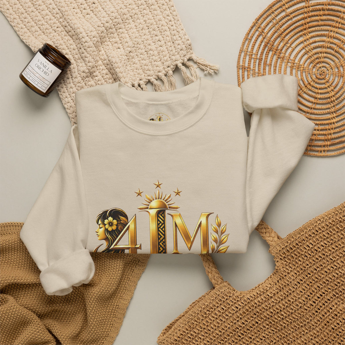 Crewneck Sweatshirt — JAM Collection Gold Monogram Logo