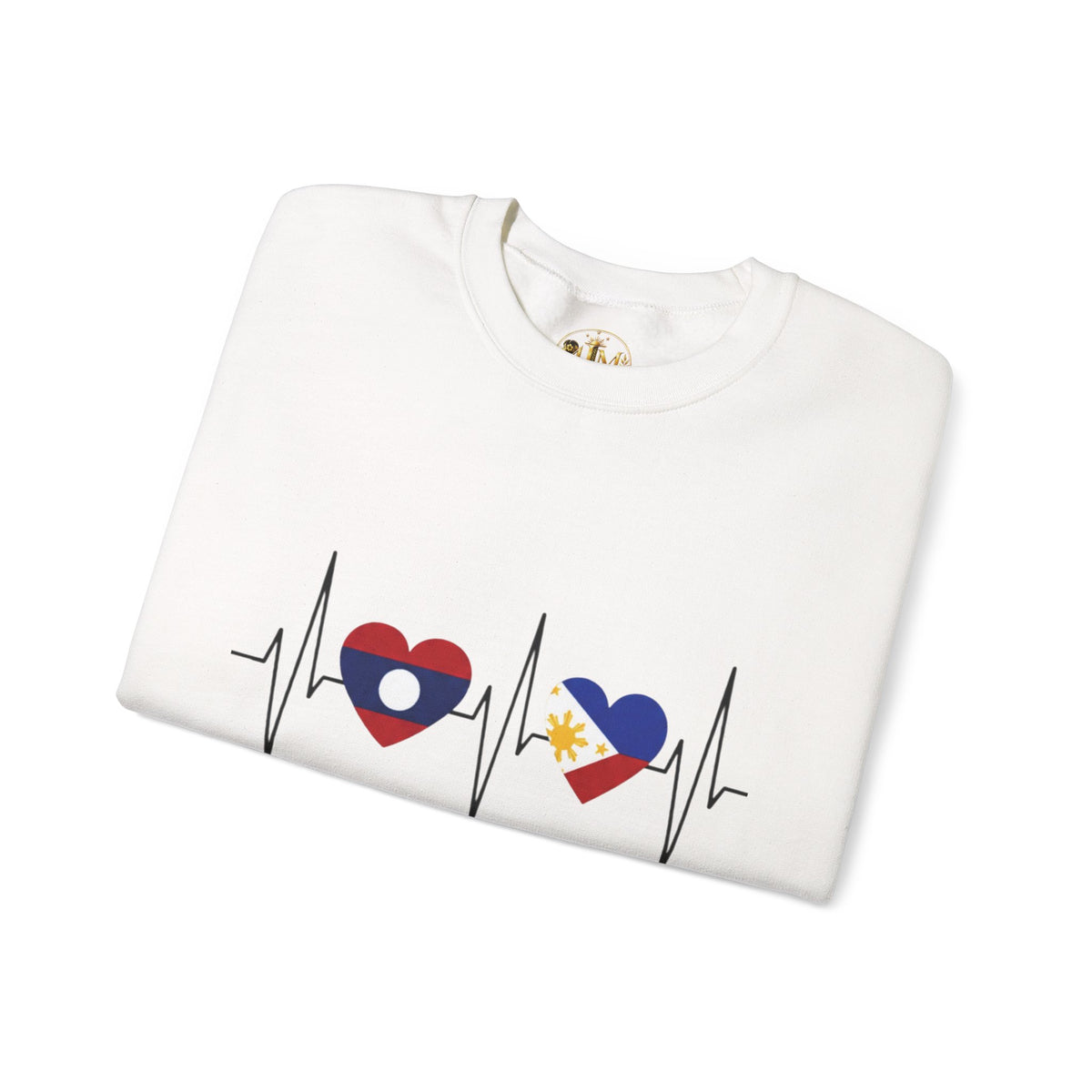 Philippines Heartbeat Crewneck Sweatshirt – Filipino Flag Heart Design