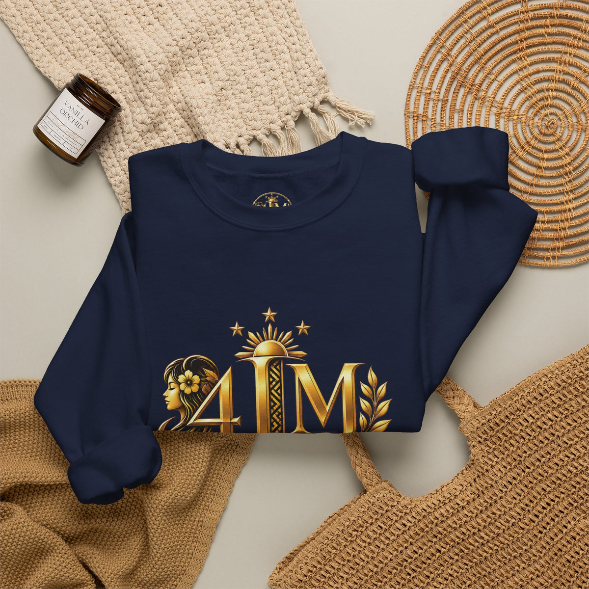 Crewneck Sweatshirt — JAM Collection Gold Monogram Logo