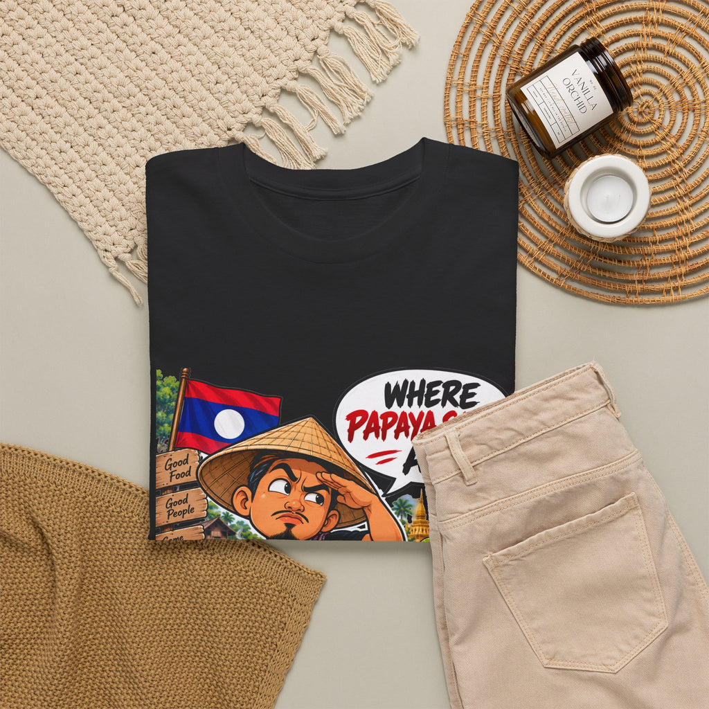 Laotian Papaya Salad T-Shirt – "Where Papaya Salad At?" Novelty Foodie Tee