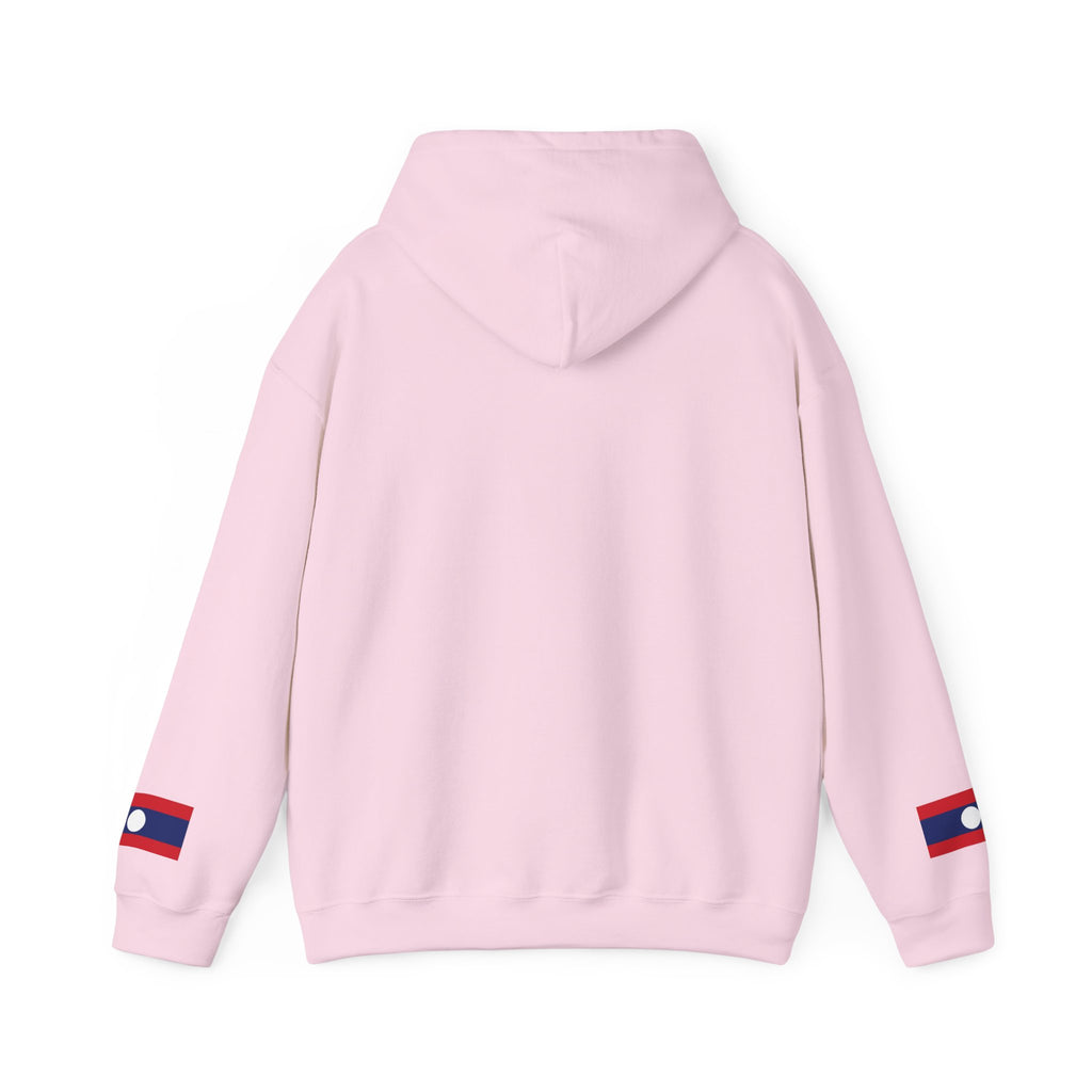 Laos Heartbeat Hoodie — Laos Flag Heart with EKG Design