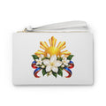 Filipino Sun & Sampaguita Clutch Bag — Patriotic Ribbon Floral Wristlet
