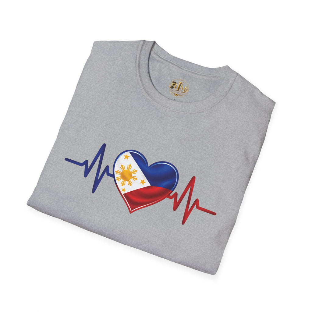 Philippine Heartbeat T-Shirt — Filipino Flag Heart ECG Design