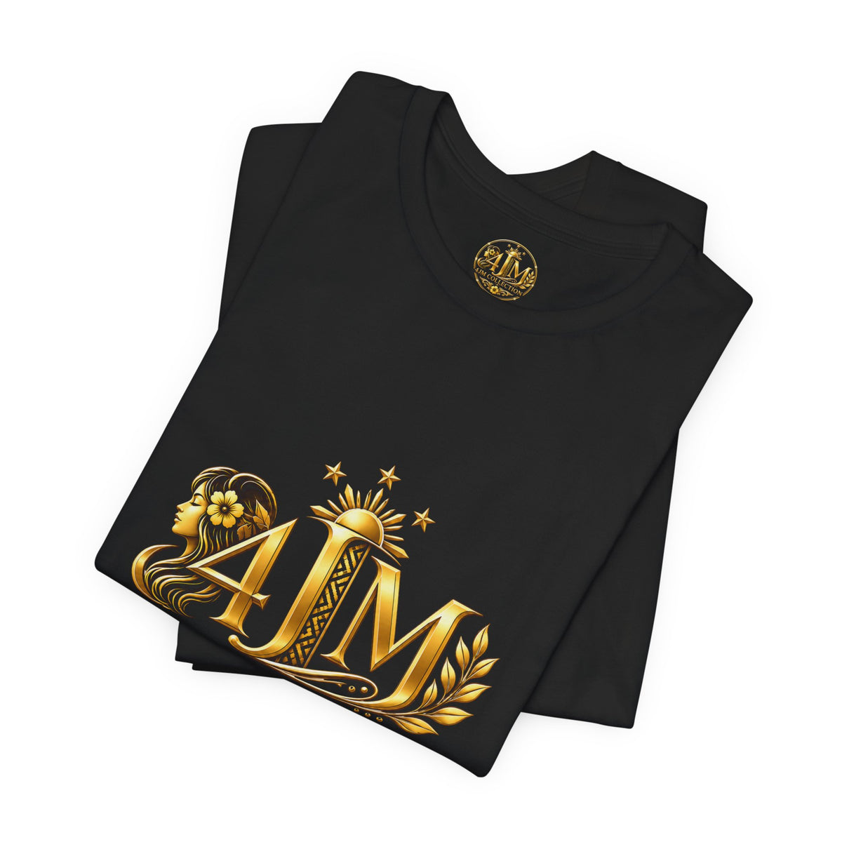 Gold Floral Monogram Tee — J4M Collection Logo T-Shirt