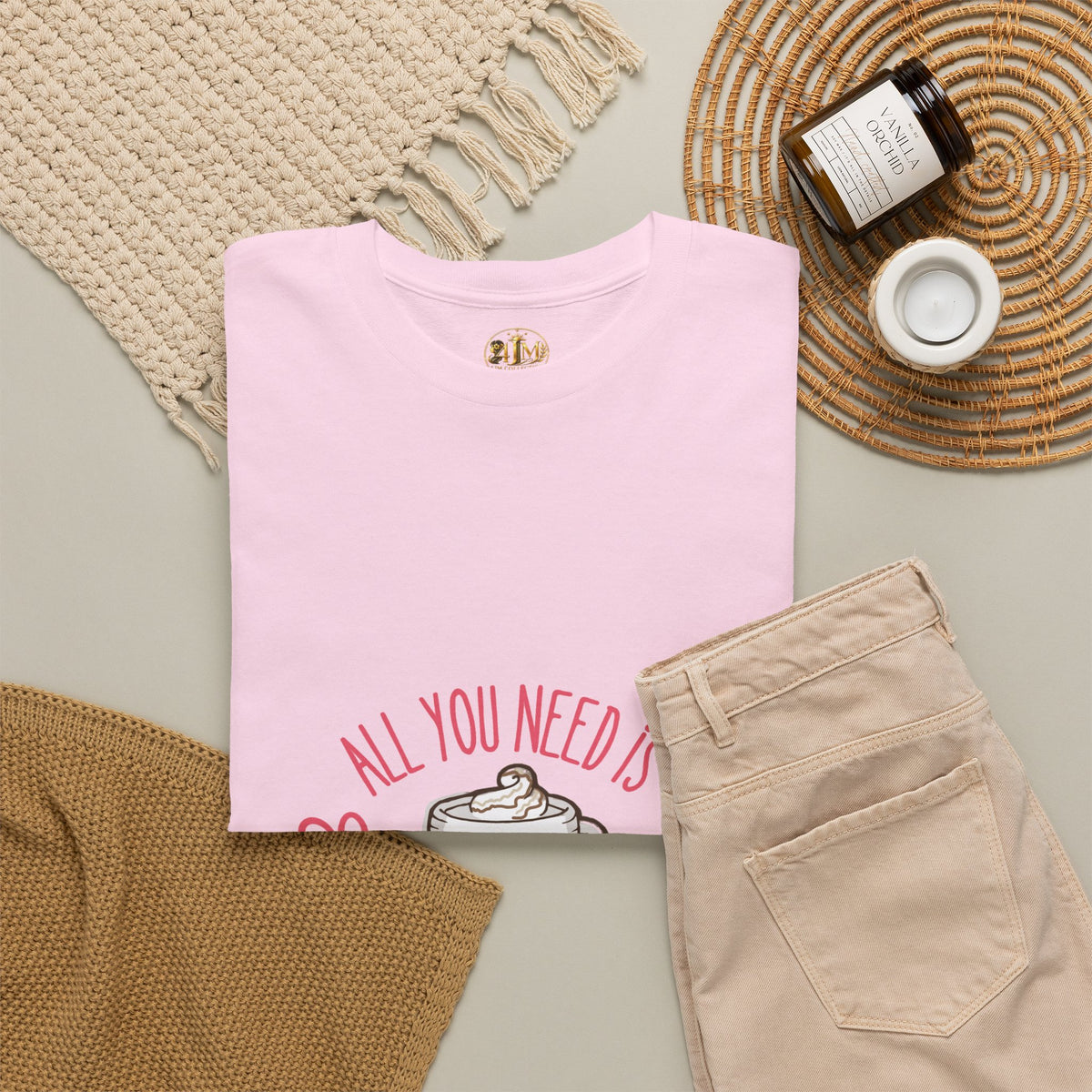 Coffee T-Shirt — "All You Need Is A Cup Of Coffee" Cute Kawaii Mug Tee